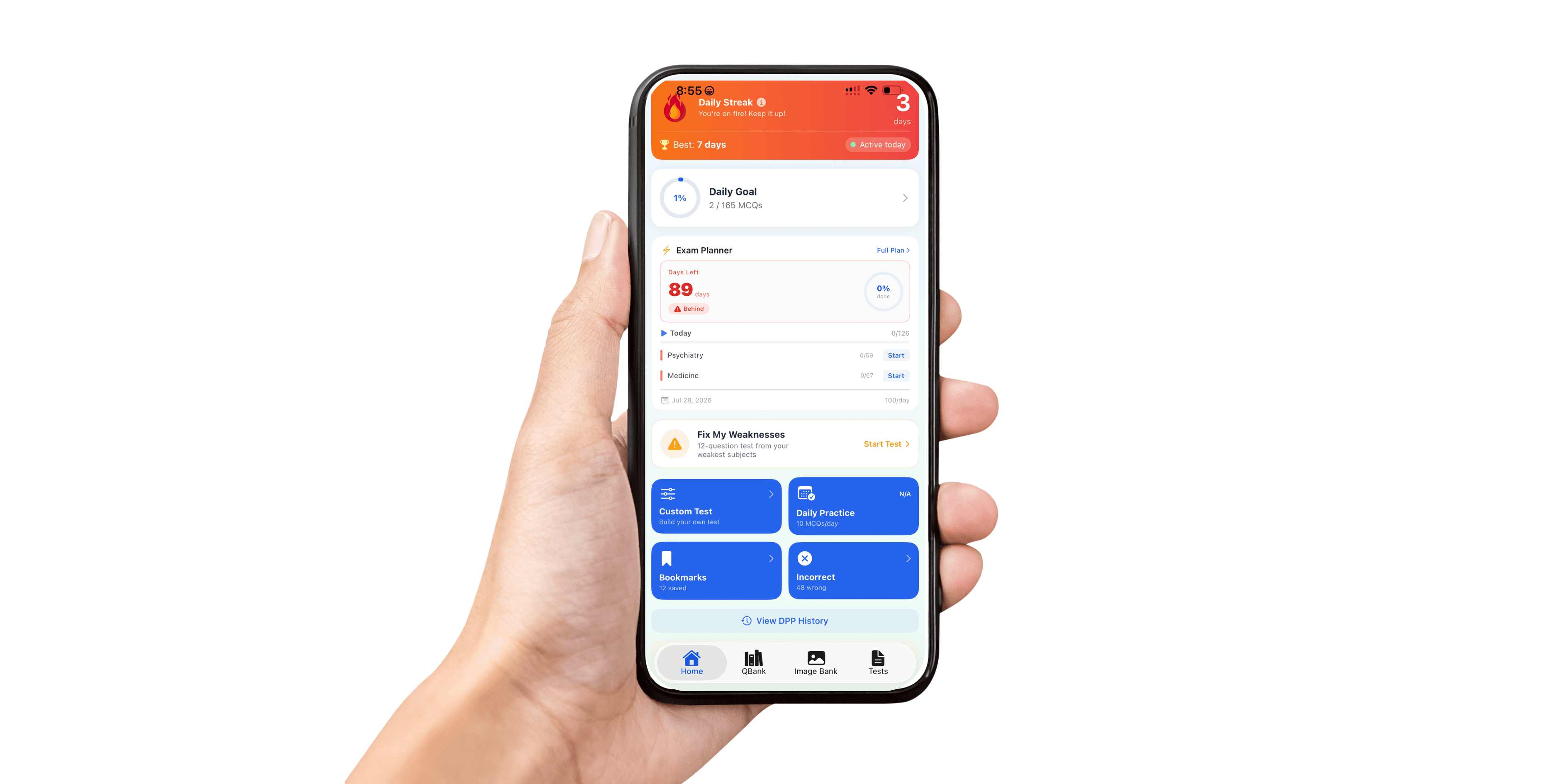 Kinase mobile app — held in hand